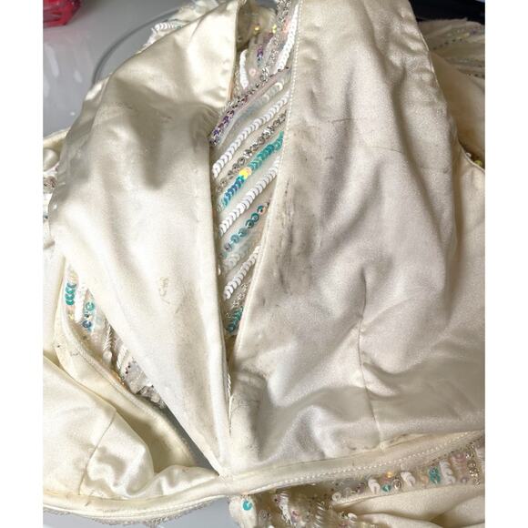 Retrofete Millie Cutout Sequin Embellished Geo White Maxi Dress Size Small - Picture 10 of 12